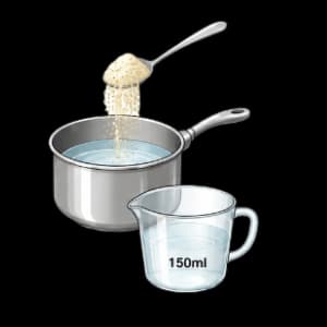 Mix soup powder with water